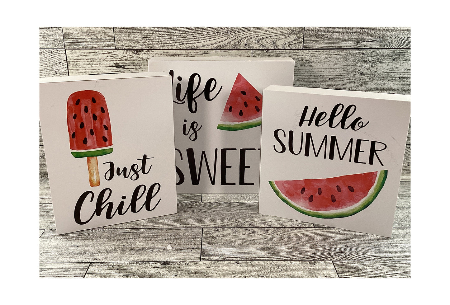 AGD Summer Decor - Watermelon Theme Tier Tray Decor 8pc Set