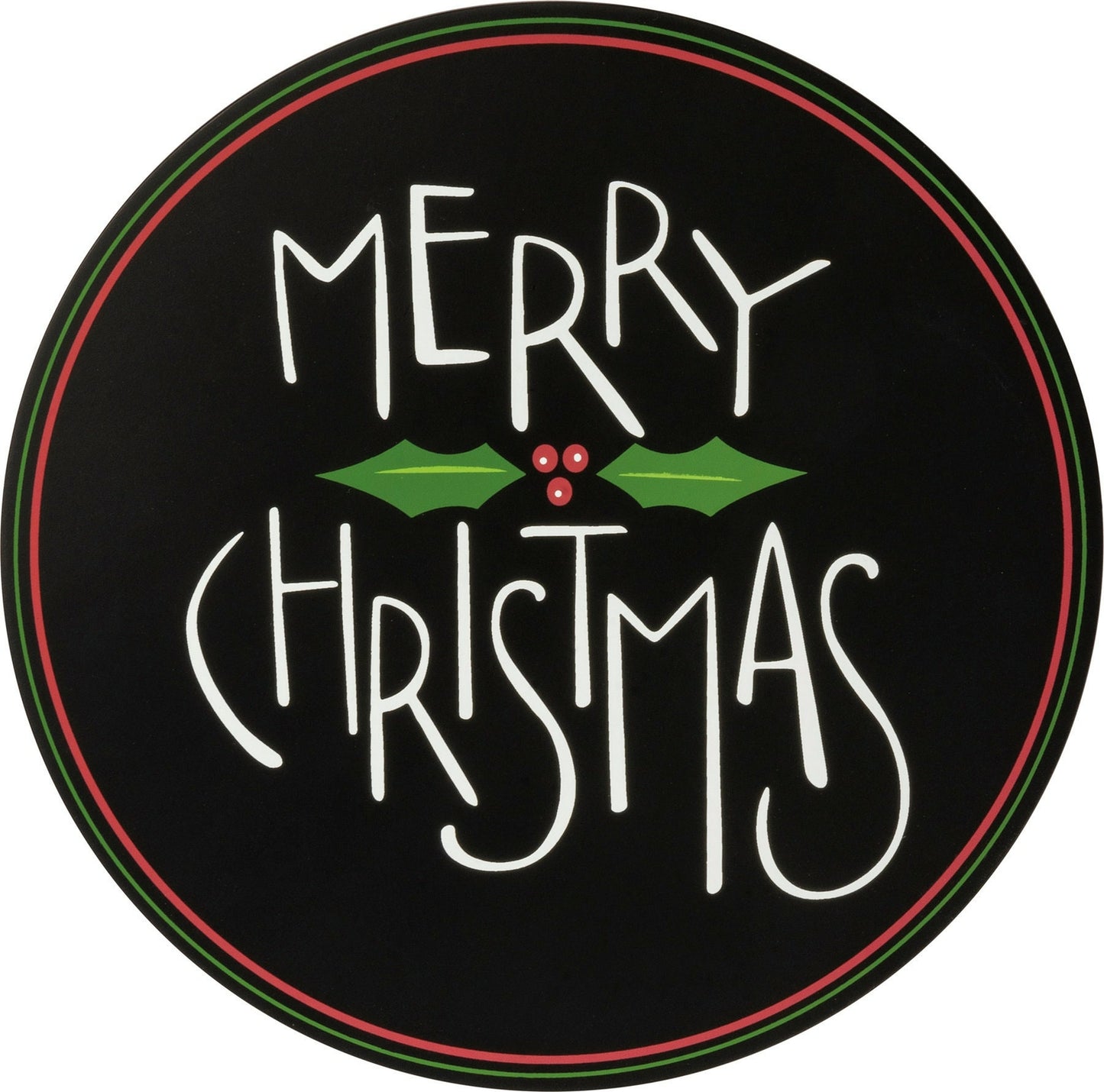 PBK Christmas Decor - Prim Wood Holly Leaf Wreath Insert Wall Sign