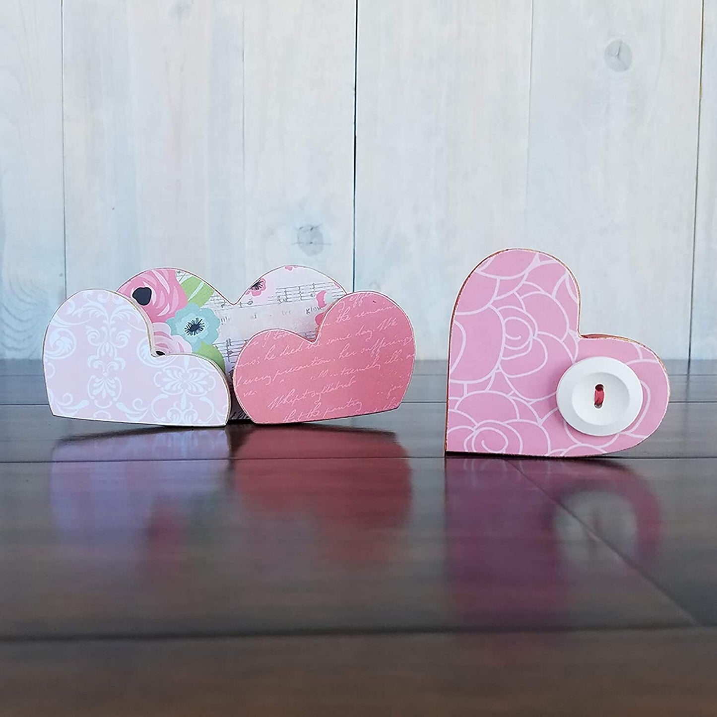 FD Valentines Craft Decor - DIY Wood Hearts 4pc Set