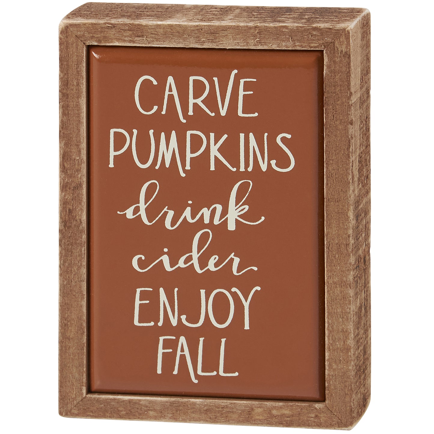 PBK Fall Decor -Enjoy Fall Carve Pumpkins Cider Mini Tier Tray Sign
