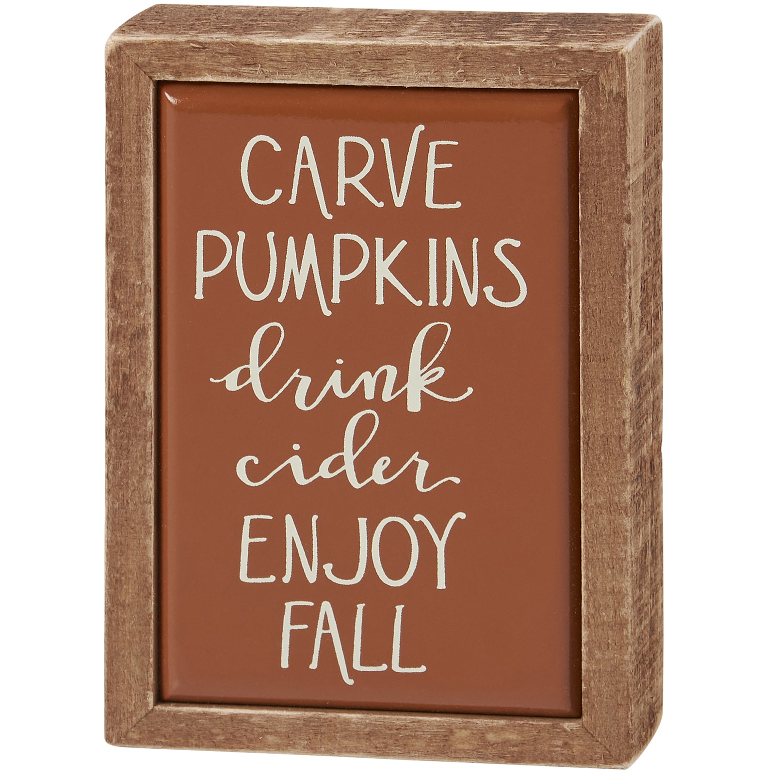 PBK Fall Decor -Enjoy Fall Carve Pumpkins Cider Mini Tier Tray Sign