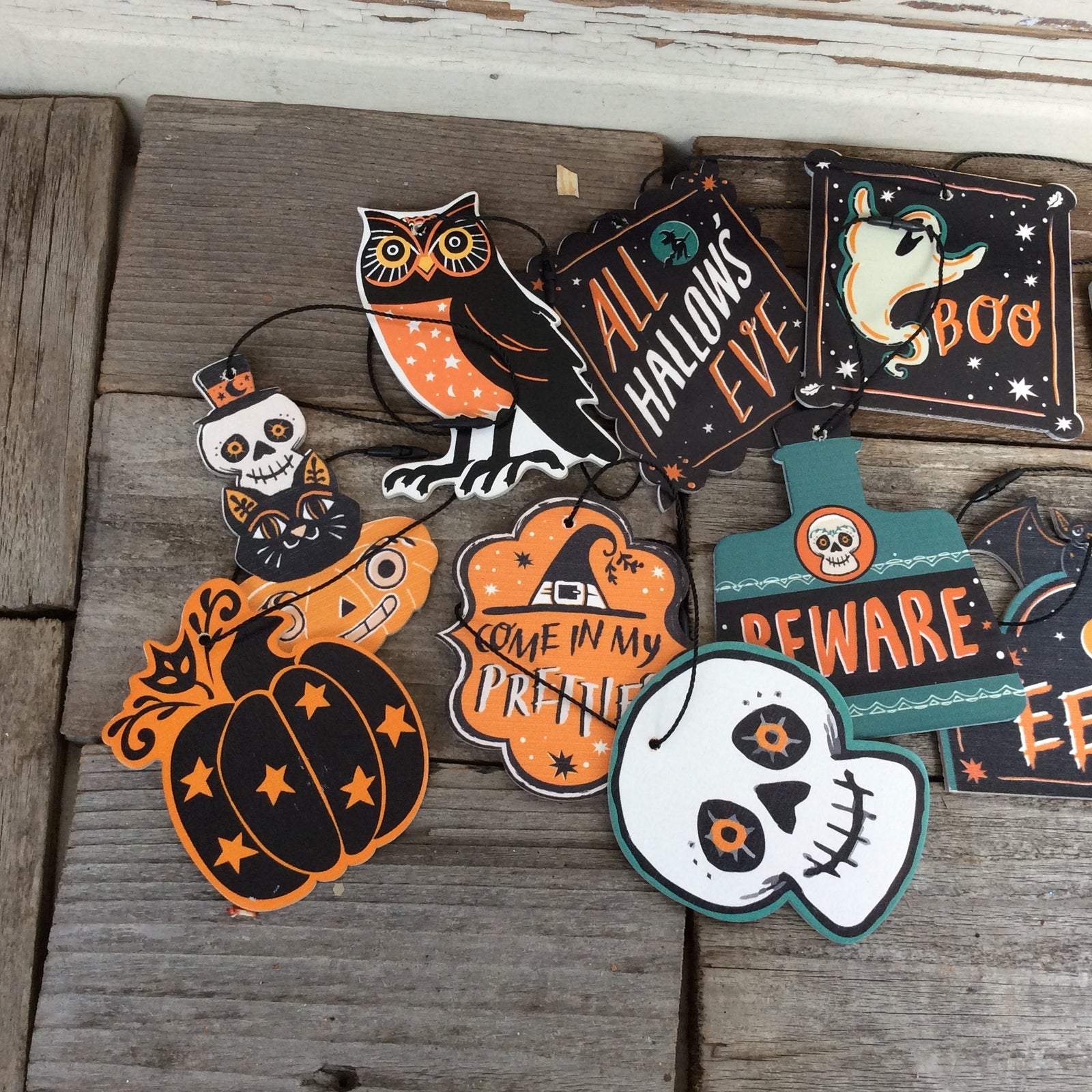 AGD Halloween Decor - Wood Icon Die Cut Ornaments 13pc Set