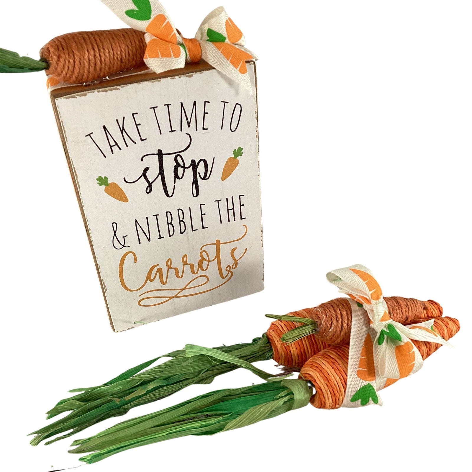 AGD  Easter Decor - Nibble The Carrots Bunches Tier Tray 2pc