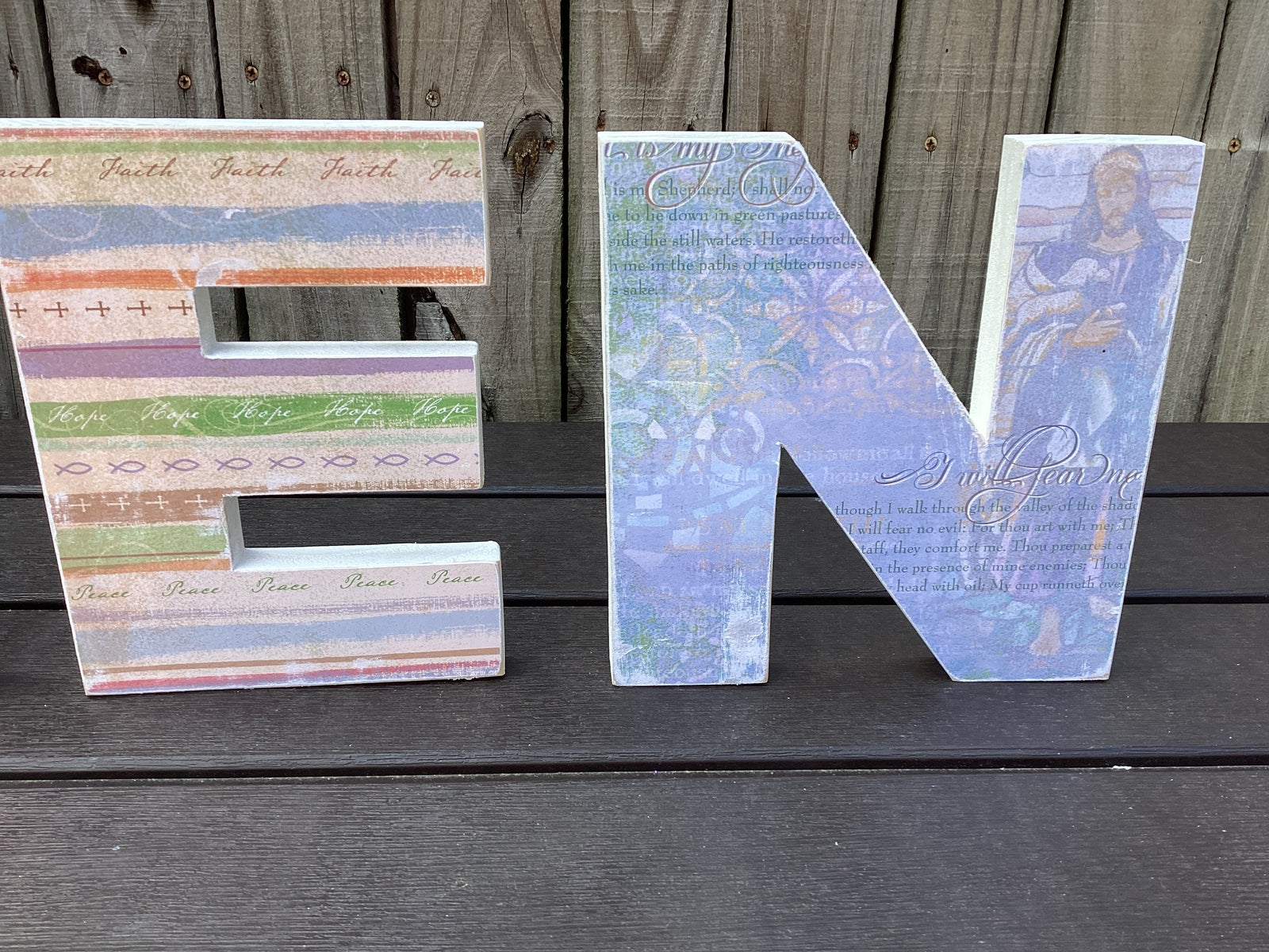 AGD Easter Decor - Primitive Wood RISEN Letter Word Tabletop Display