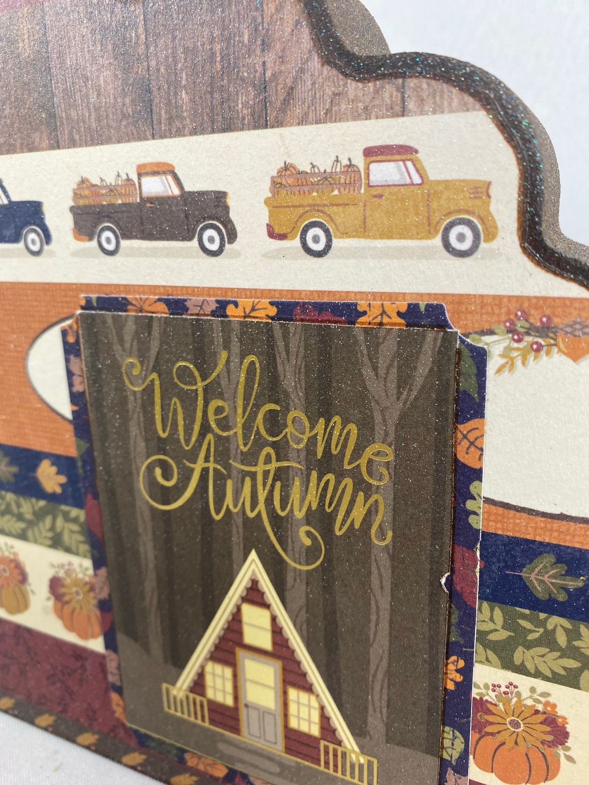 AGD Fall Decor - Reversible Blessings Welcome Chunky Wood Turkey Sign