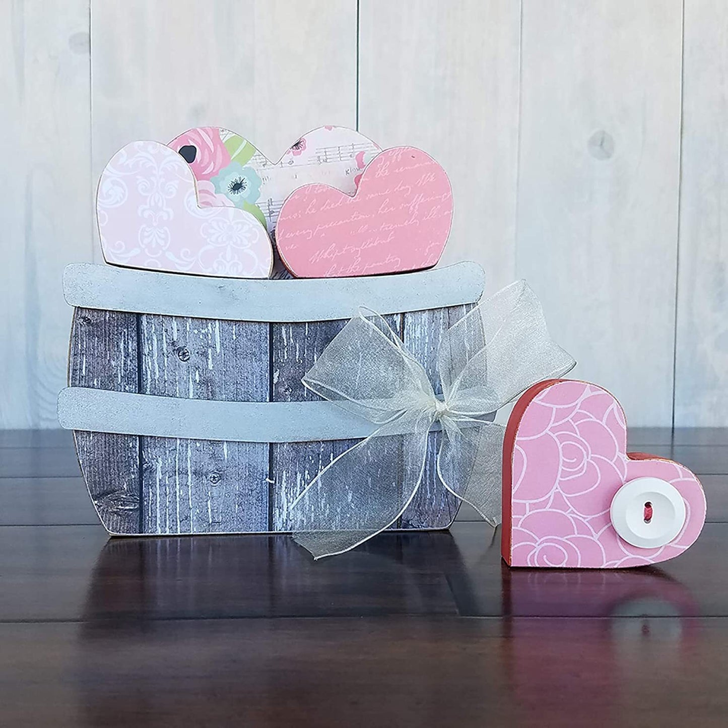 FD Valentines Craft Decor - DIY Wood Hearts 4pc Set