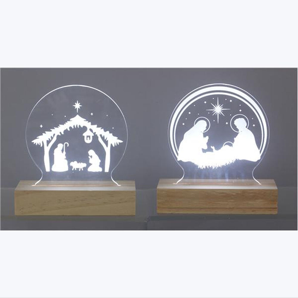Youngs Christmas Decor - LED Acrylic Light Up Nativity B