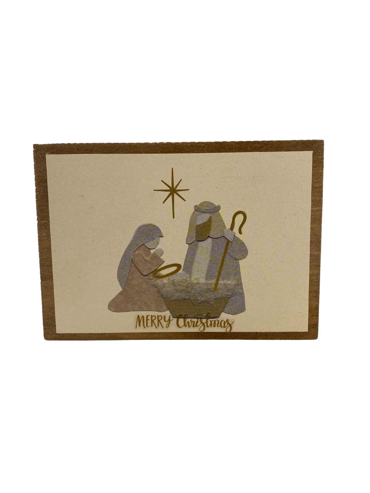 AGD Christmas Decor - Farmhouse Merry Christmas Nativity Block Sign