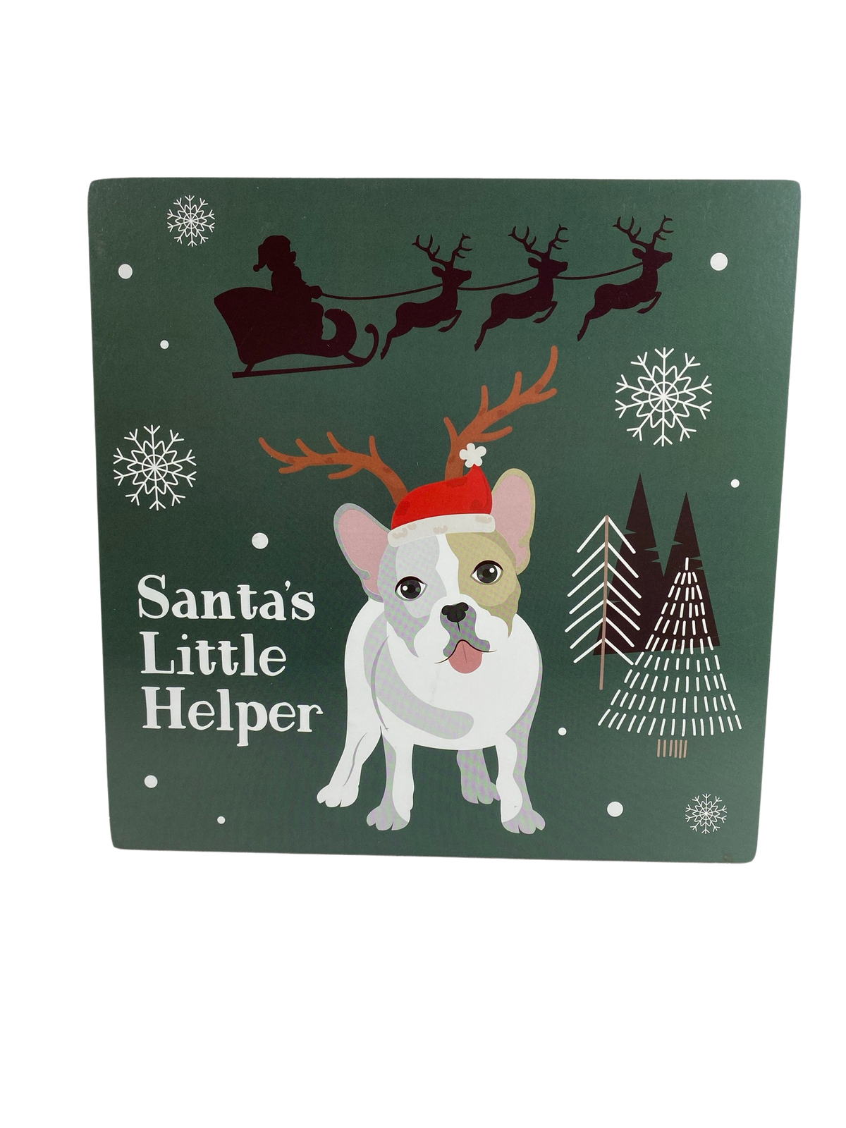 PBK Christmas Decor - Santas Little Puppy Dog Helper Box Sign