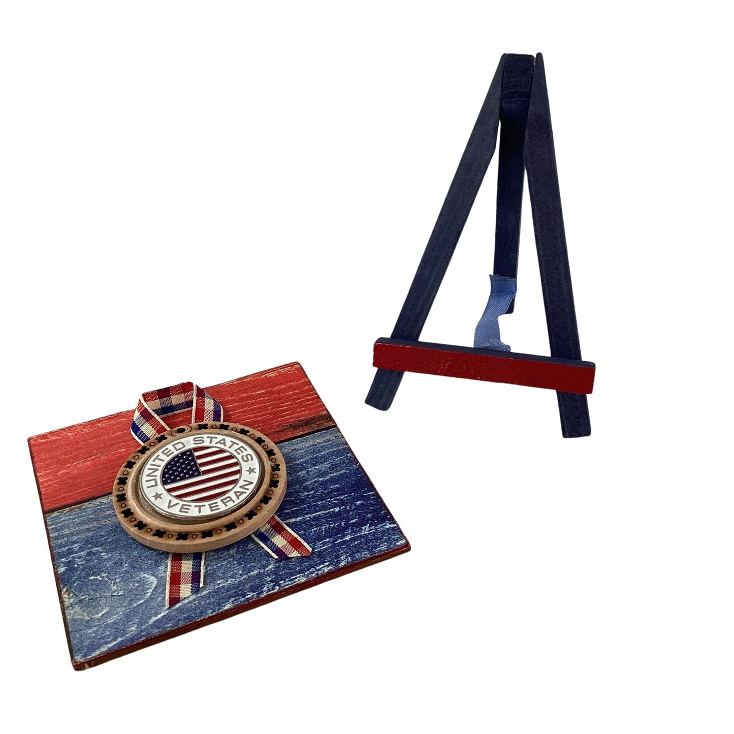 AGD Patriotic Decor - United States Veteran Mini Easel Tier Tray Sign