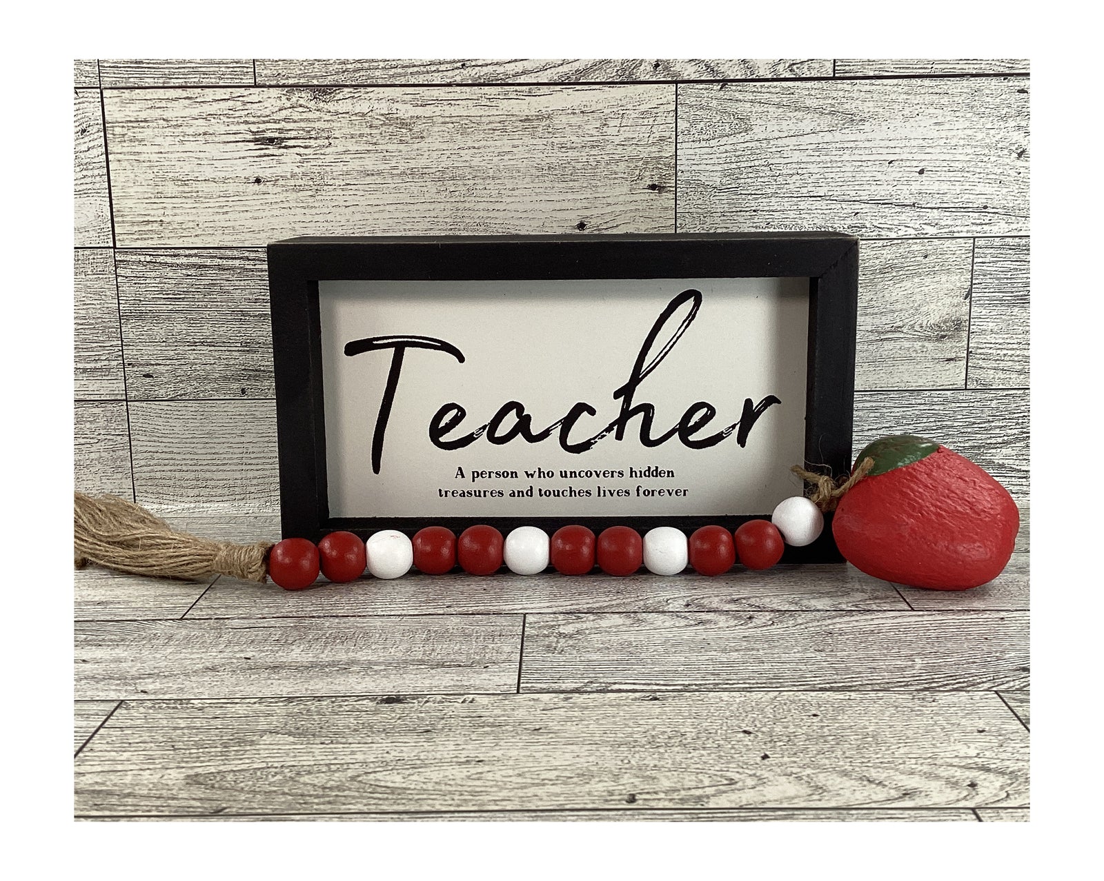 AGD Teacher Gift - Garland and Touch Lives Forever Box Sign 2pc