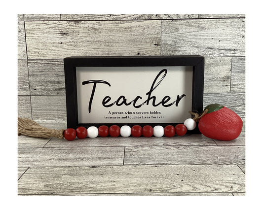 AGD Teacher Gift - Garland and Touch Lives Forever Box Sign 2pc