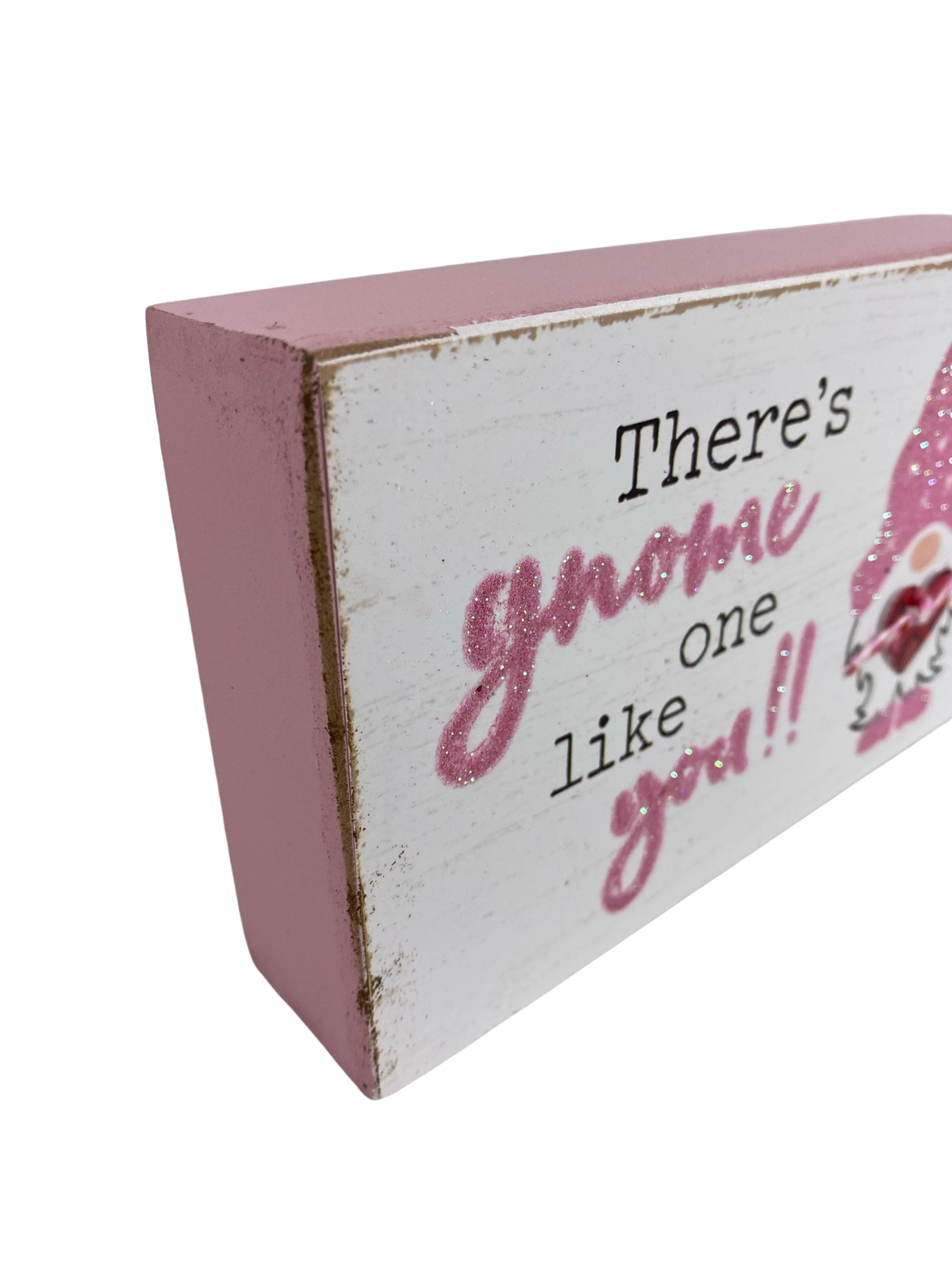 AGD Valentines Decor - Lena Fabric Gnome One Like You Box Sign 2pc