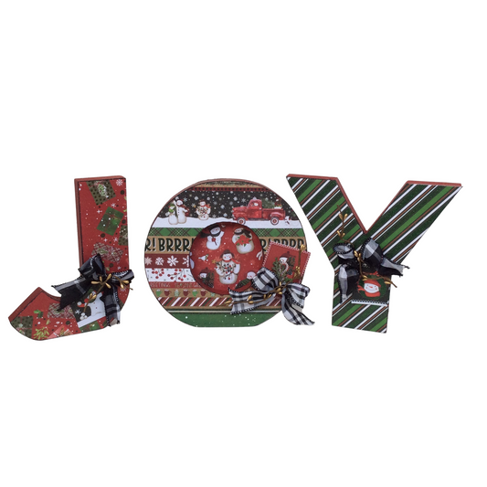 AGD Christmas Decor - Snowman Chunky Joy Letters Tabletop Sign