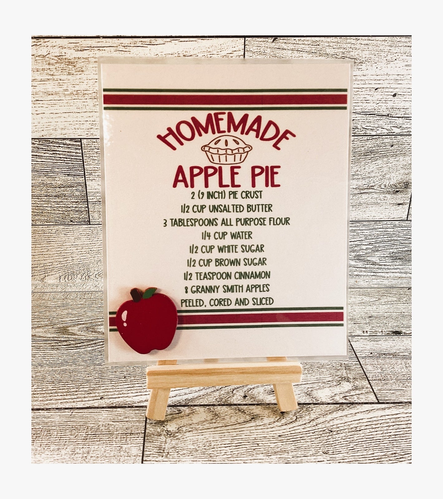 AGD  Fall Decor - Chunky Apple Pie Pie Recipe Sign Tier Tray 4pc Set