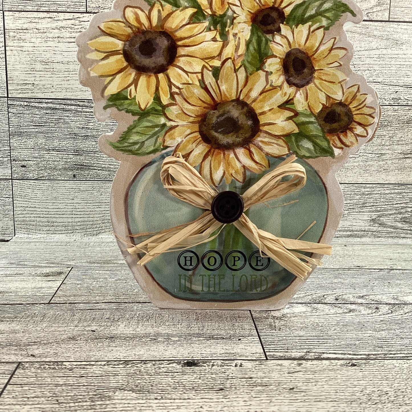 AGD Spring Decor - Hope Prayer Chunky Sunflowers Vases 2pc Set