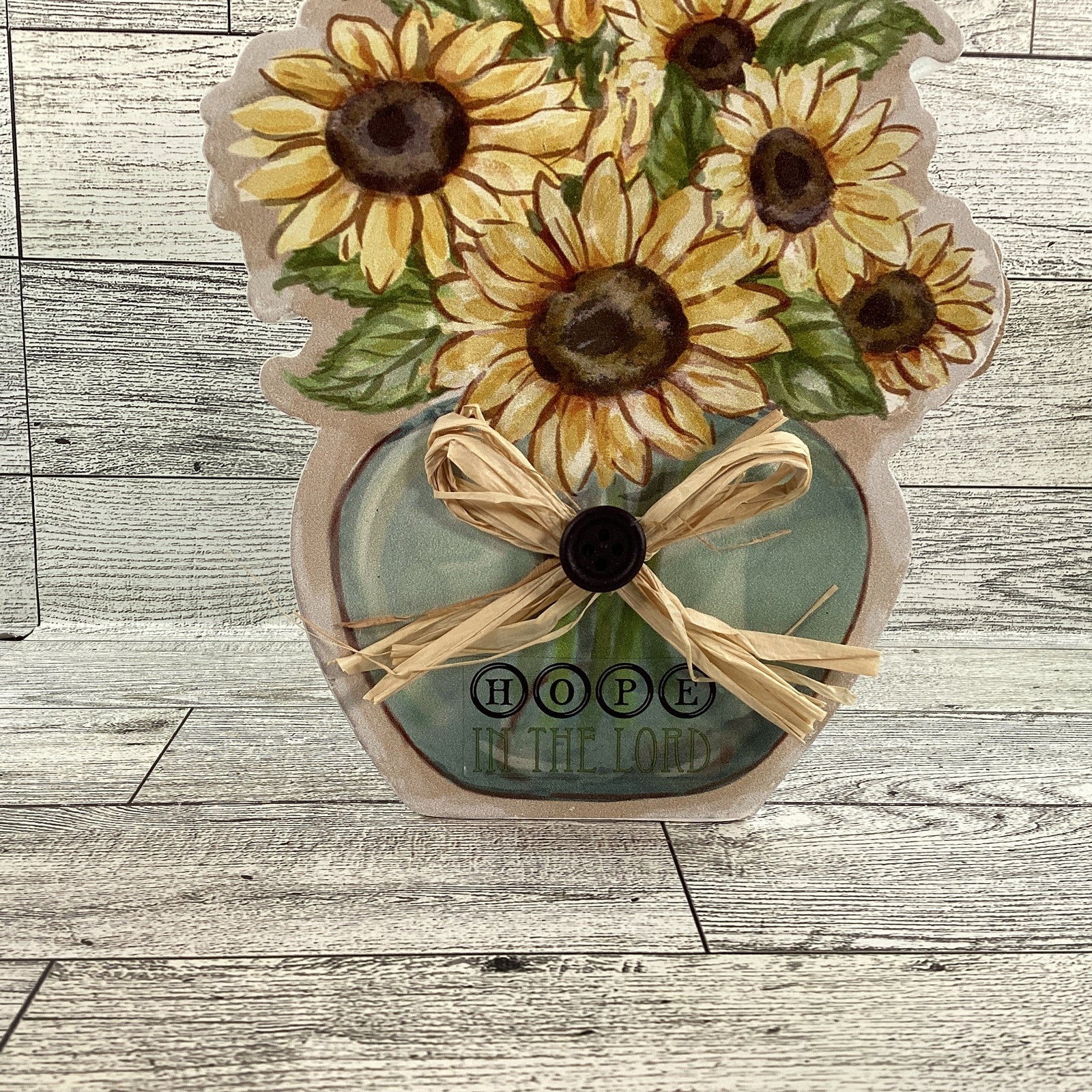 AGD Spring Decor - Hope Prayer Chunky Sunflowers Vases 2pc Set