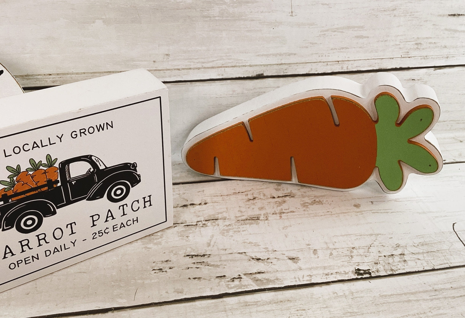 HL CWI Spring Decor - Keep Calm Carrot Patch Black Truck 3pc Set