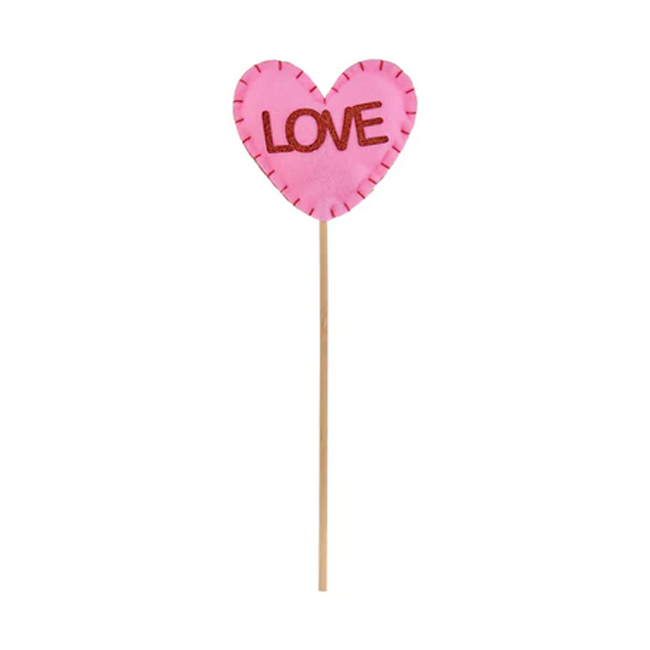 Michaels Valentines Decor - Love XOXO Hug Felt Heart Floral Picks 3pc Set