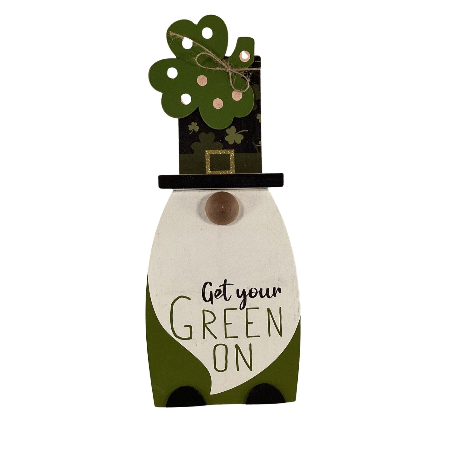 AGD St Patricks Decor - Irish Leprechaun Gnome Easel back Signs 4pc