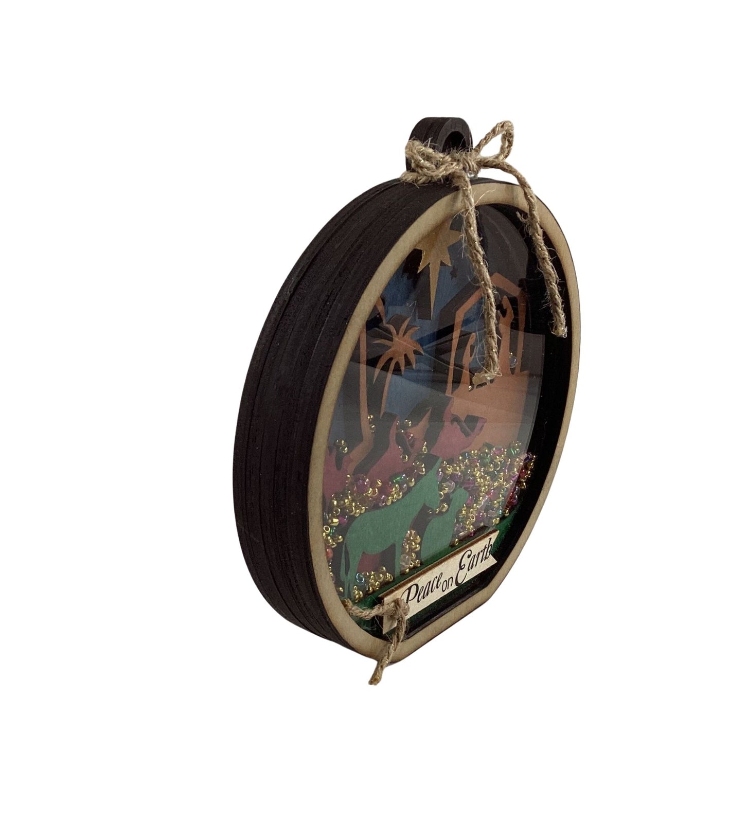 AGD Christmas Decor -  Nativity Layered Scene Chunky Wood Shaker