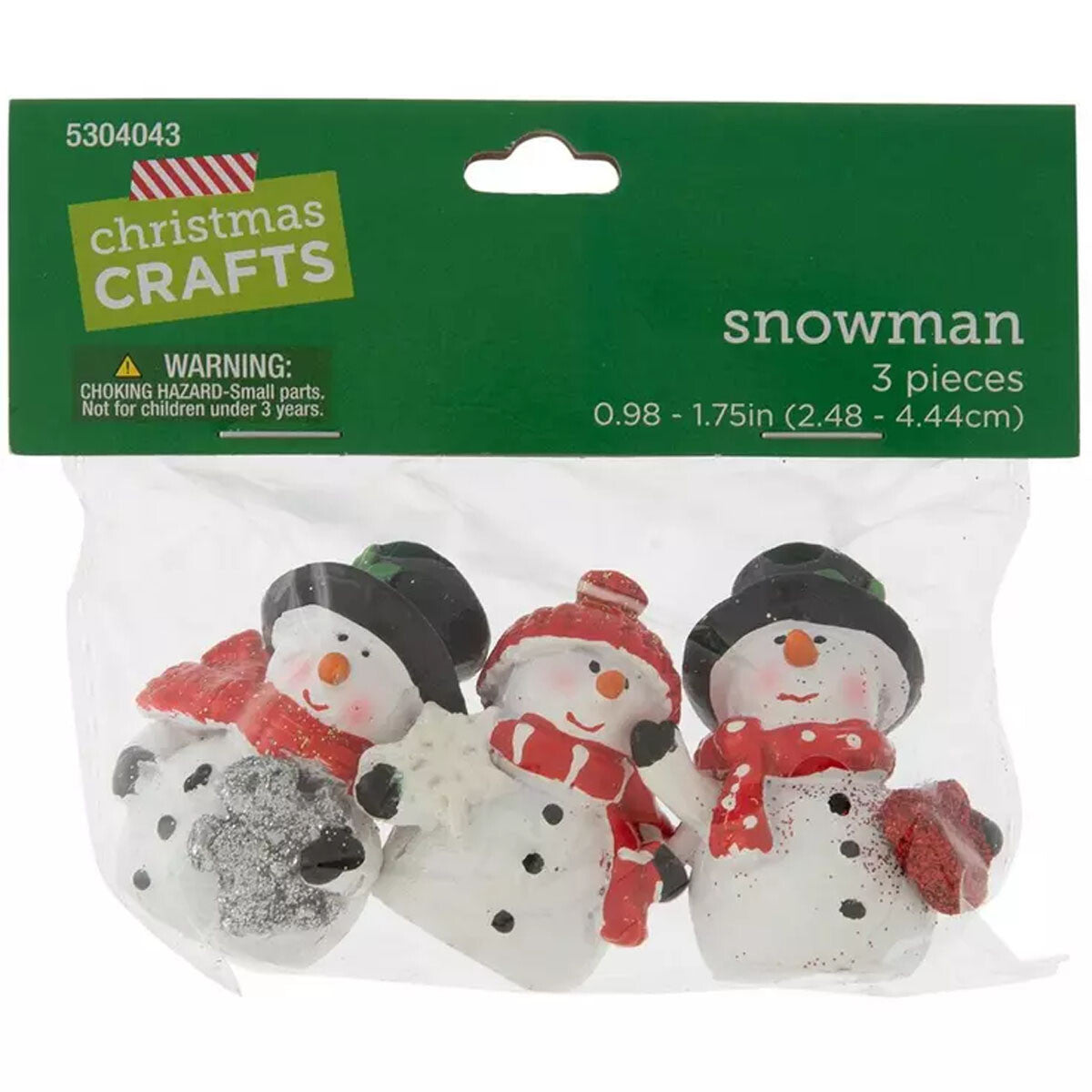 HL Christmas Craft Decor - Miniature Resin Snowmen Figurines 3pc