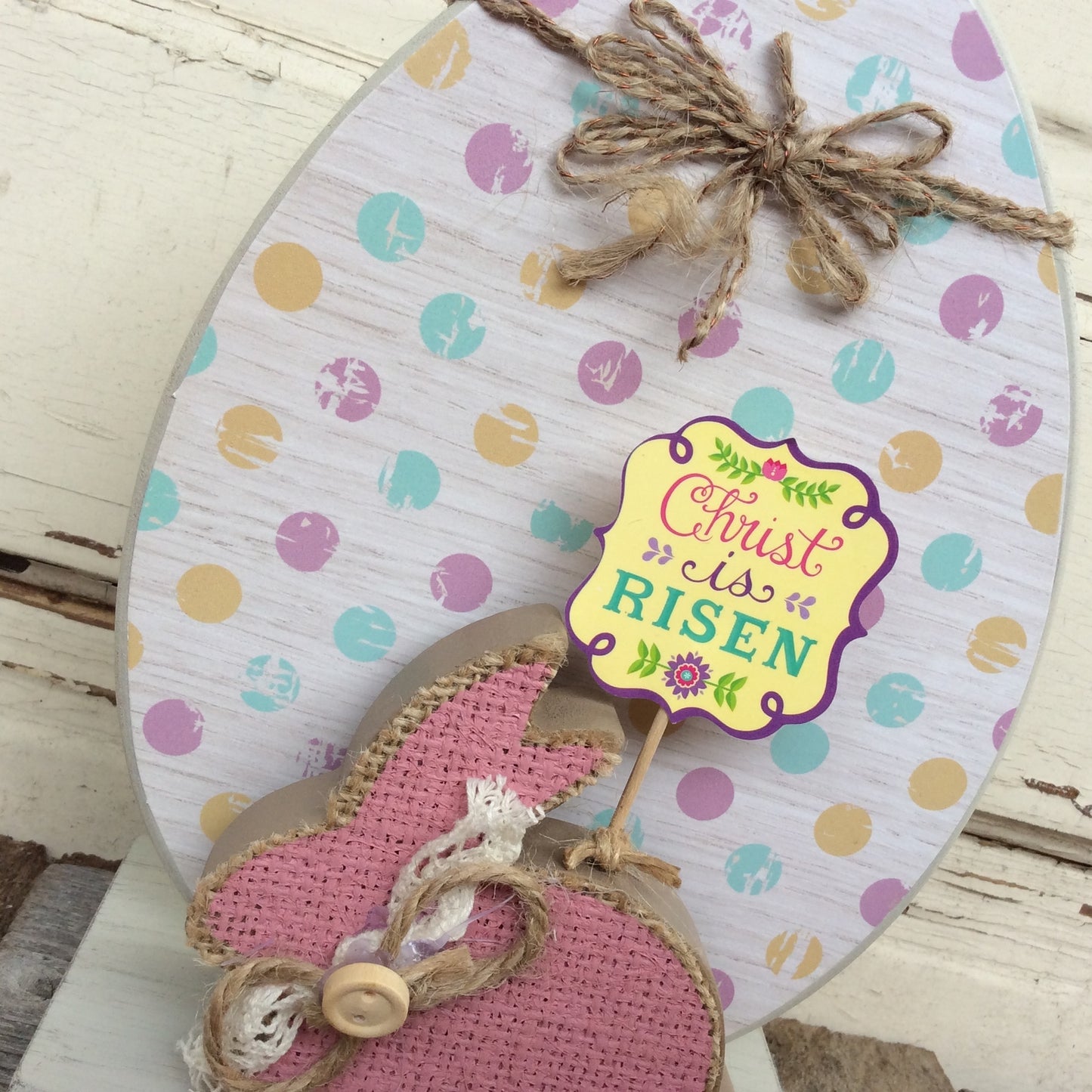 AGD Easter Decor - Christ is Risen Egg and Bunny Display