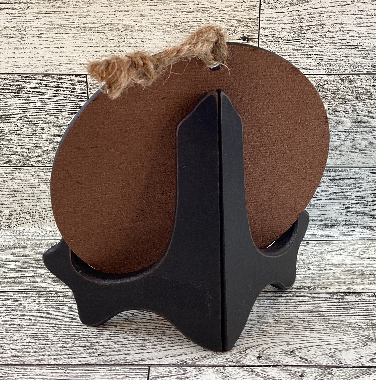 AGD Fall Decor - Highland Cow Buffalo Plaid Black White Plaid Sign and Easel