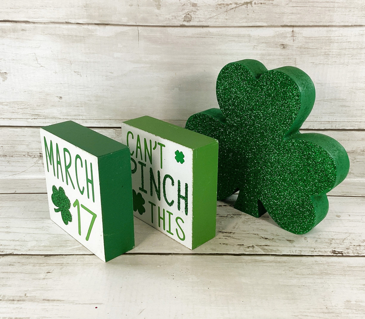 HL St Patrick's Decor - Wagon Shamrock March 17th Tier Tray 4pc Set
