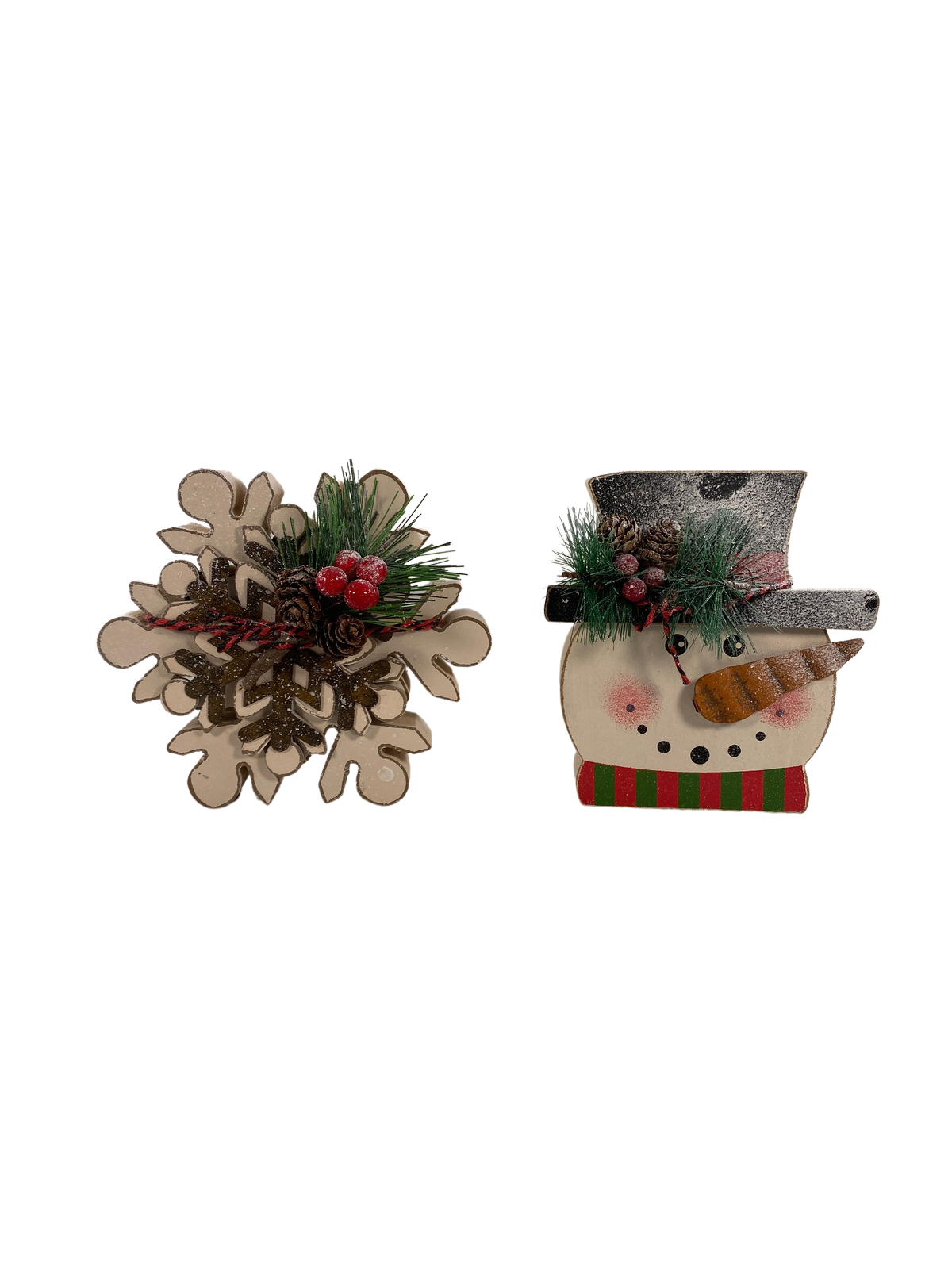AGD Christmas Decor - Let It Snow Welcome Winter Chunky Wood 3pc Set