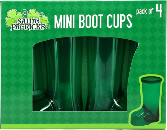 DT Saint Patrick's Supply - Green Plastic Leprechaun Boots Shot Glass Container
