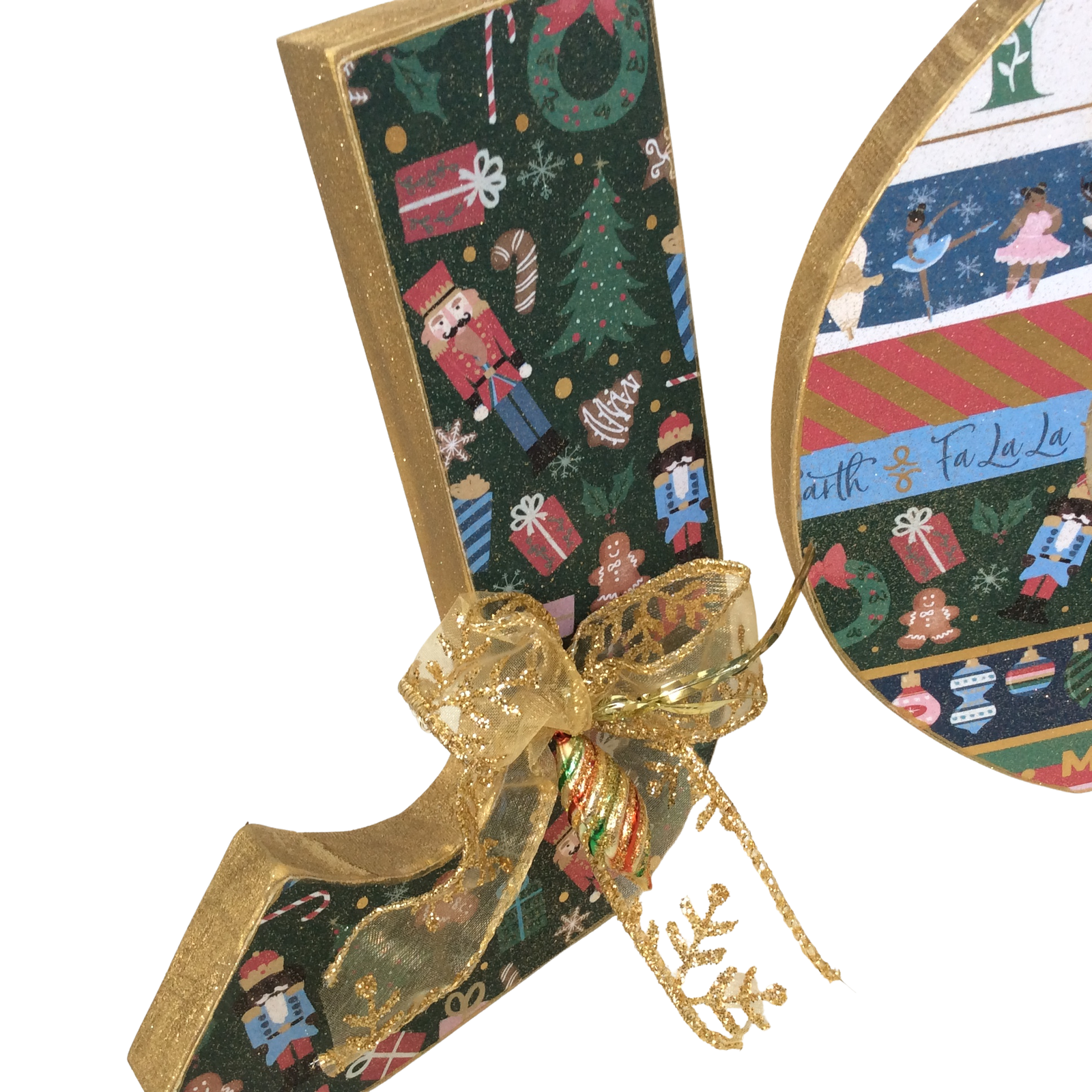 AGD Christmas Decor - Nutcracker Ballet Chunky Joy Letters Tabletop Sign