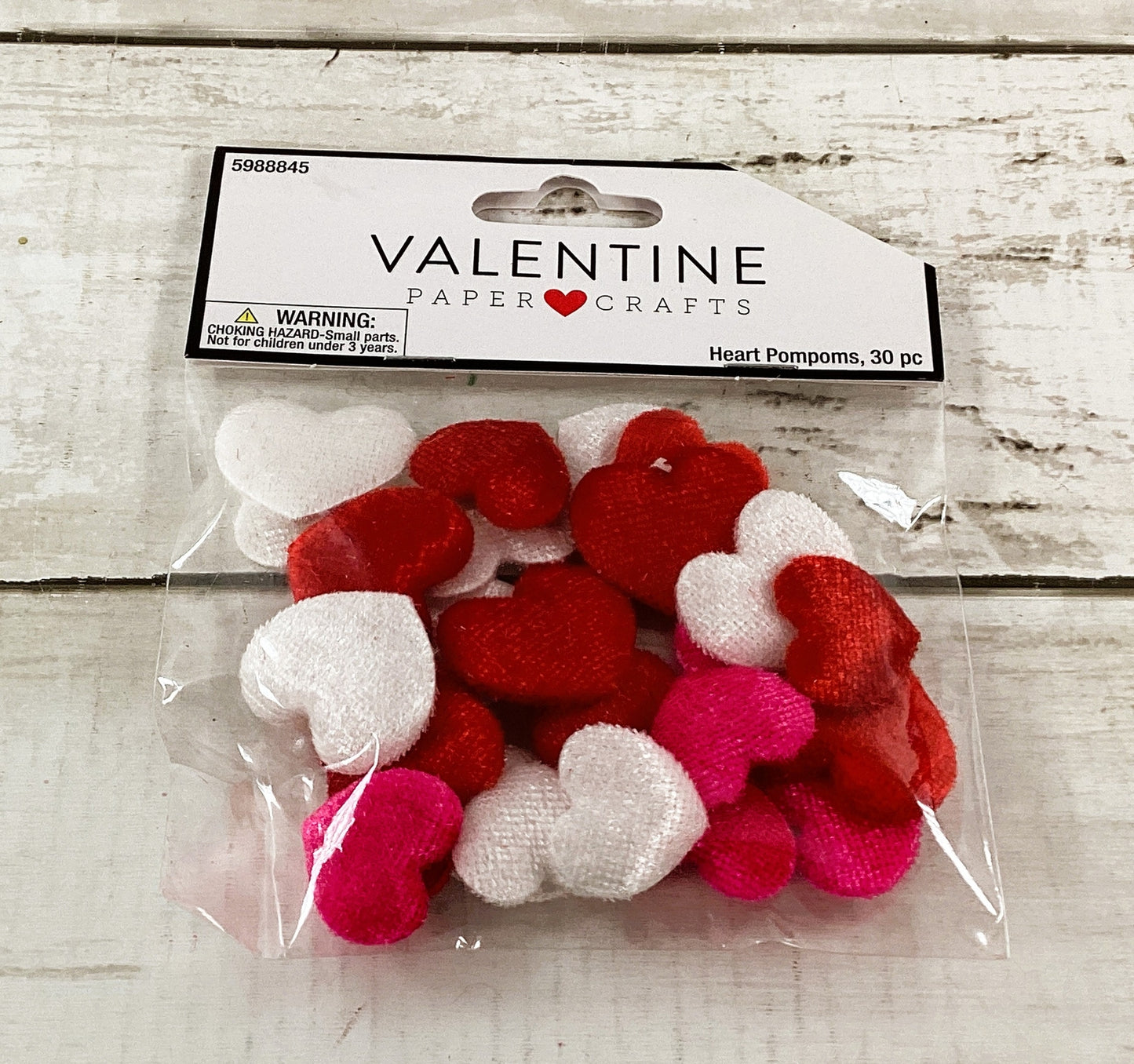 HL Valentines Craft Supply - Mini Felt Velvet Heart Embellishments 30pc