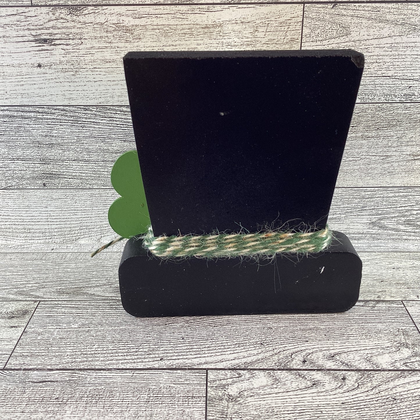 AGD Saint Patrick Decor - Chunky Wood Shamrock Leprechaun Tophat Sitter