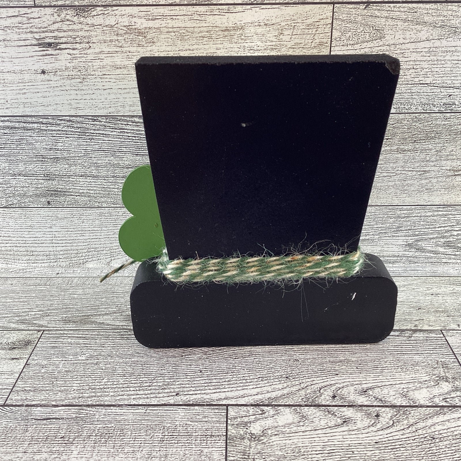 AGD Saint Patrick Decor - Chunky Wood Shamrock Leprechaun Tophat Sitter