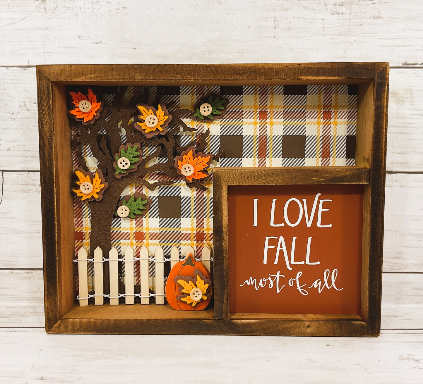AGD Fall Decor - Love Fall Most Of All Inset Shadow Diorama Box Sign