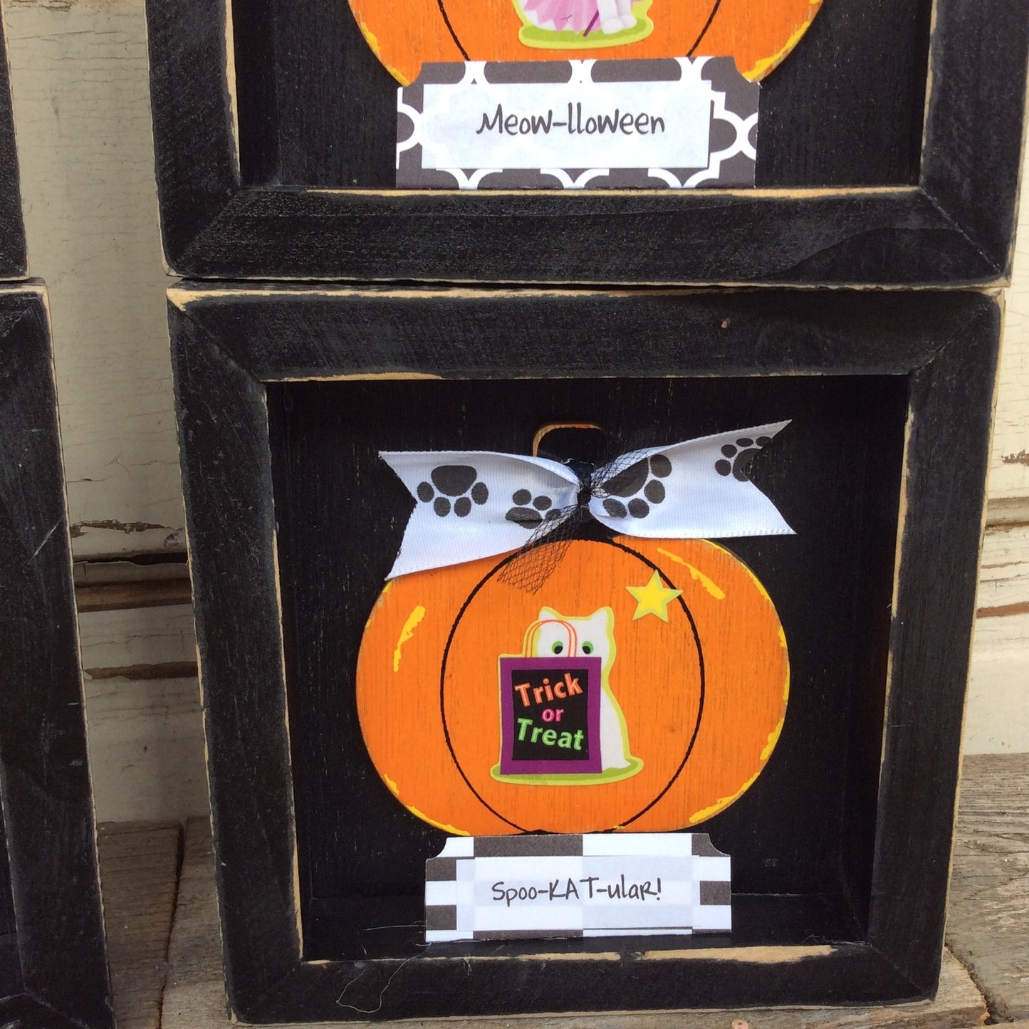 AGD Halloween Decor - Funny Cat Sayings Box Signs 4pc.