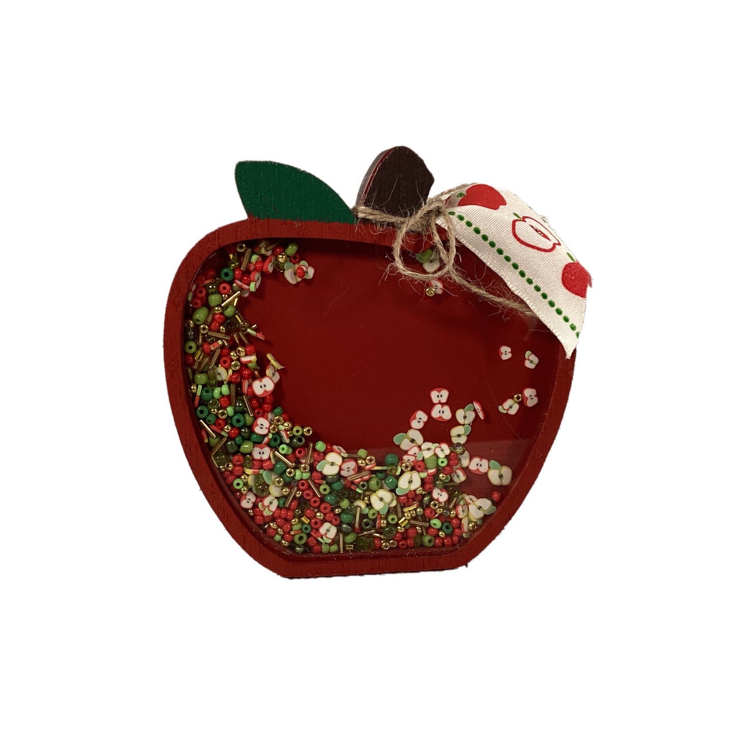 AGD Fall Decor - Teacher Harvest Apple Fall Chunky Wood Shaker Sitter