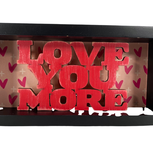 AGD Valentines Decor - Love You More Coloring Book Reversible Box Inset Sign
