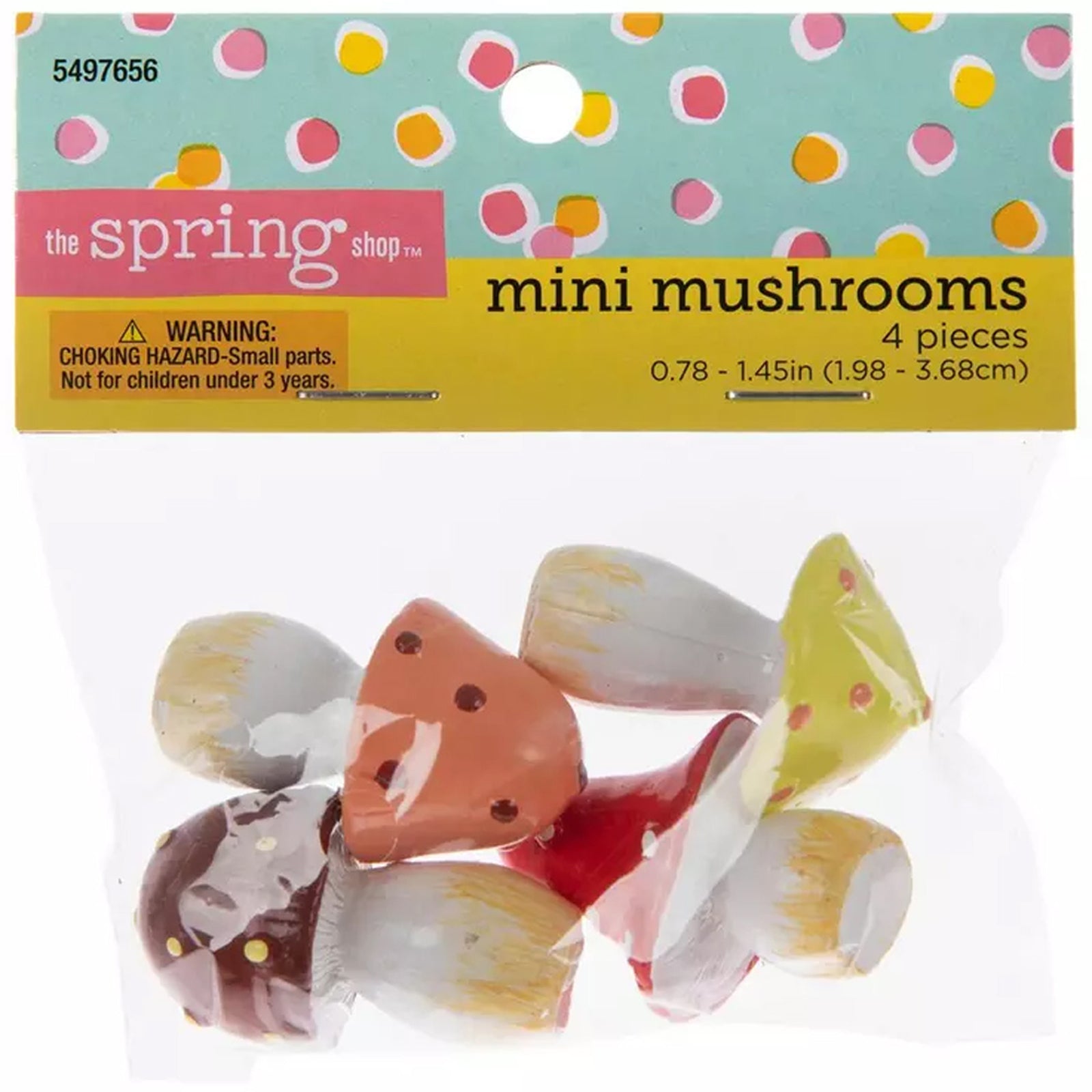 HL Craft Decor - Miniature Mini Small Fairy Resin Mushrooms 4pc Set