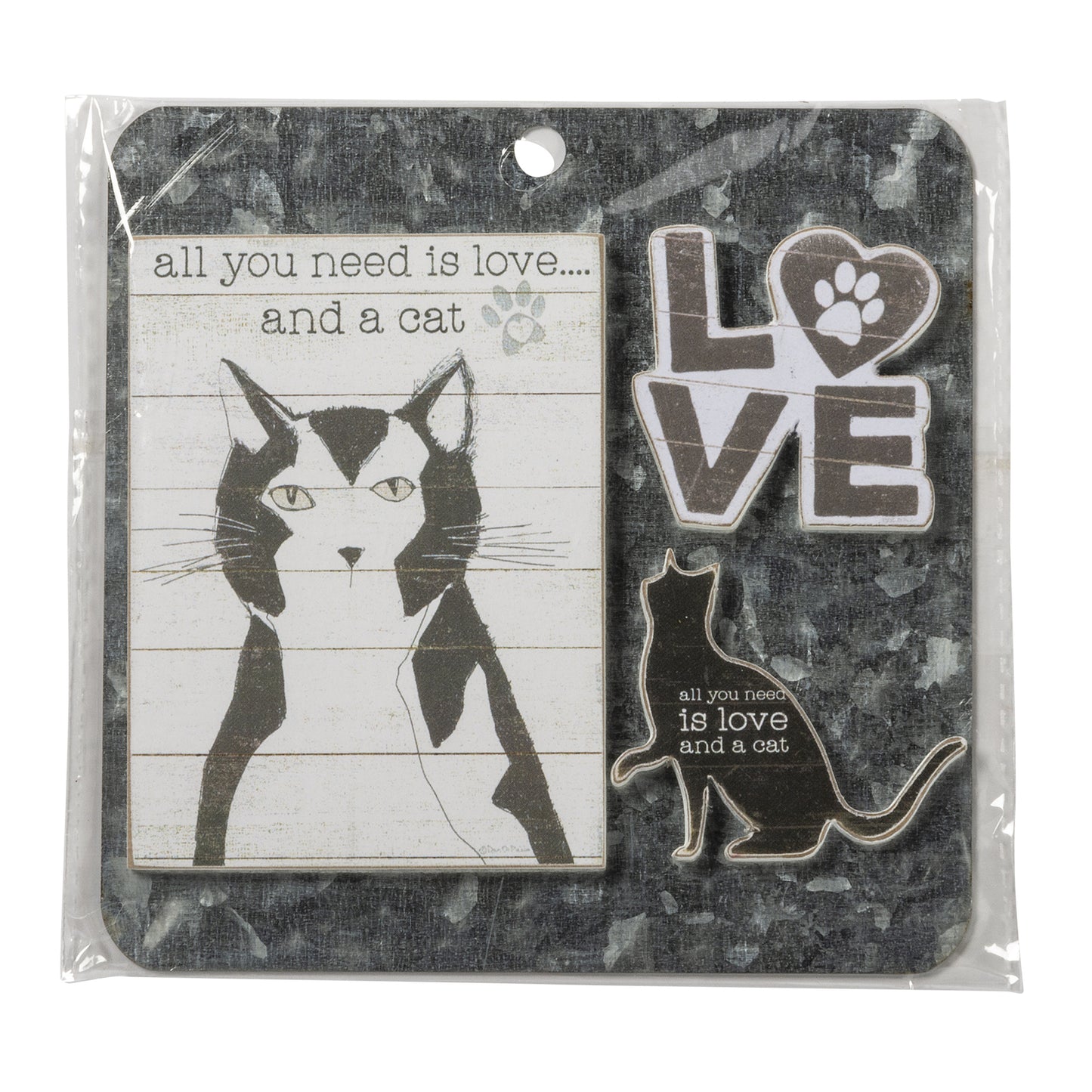 PBK Pet Decor - All You Need is Love Cat Magnet Memo 3pc.Set