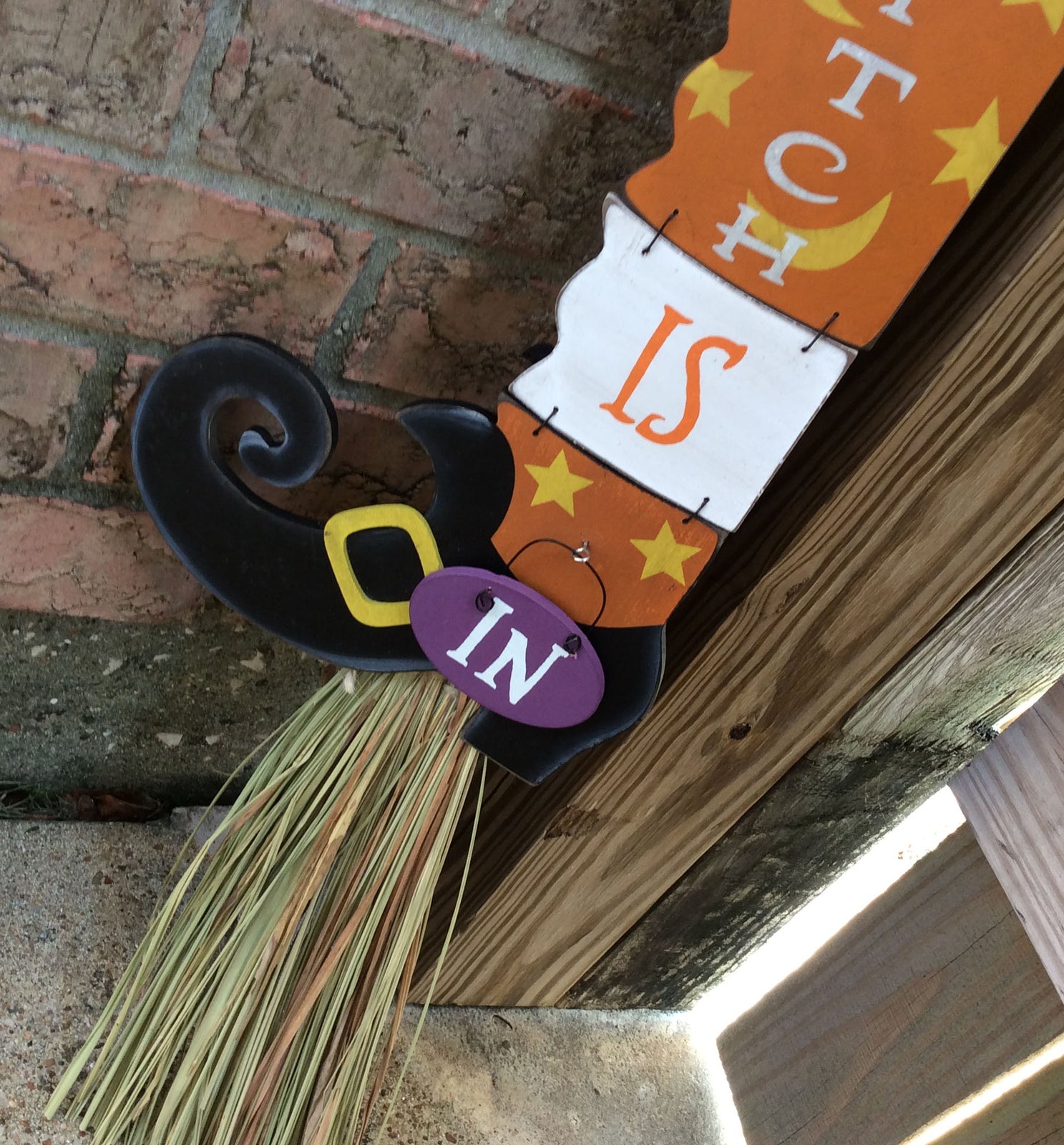 AGD Halloween Decor - The Witch is In Natural Broom Stick 3ft