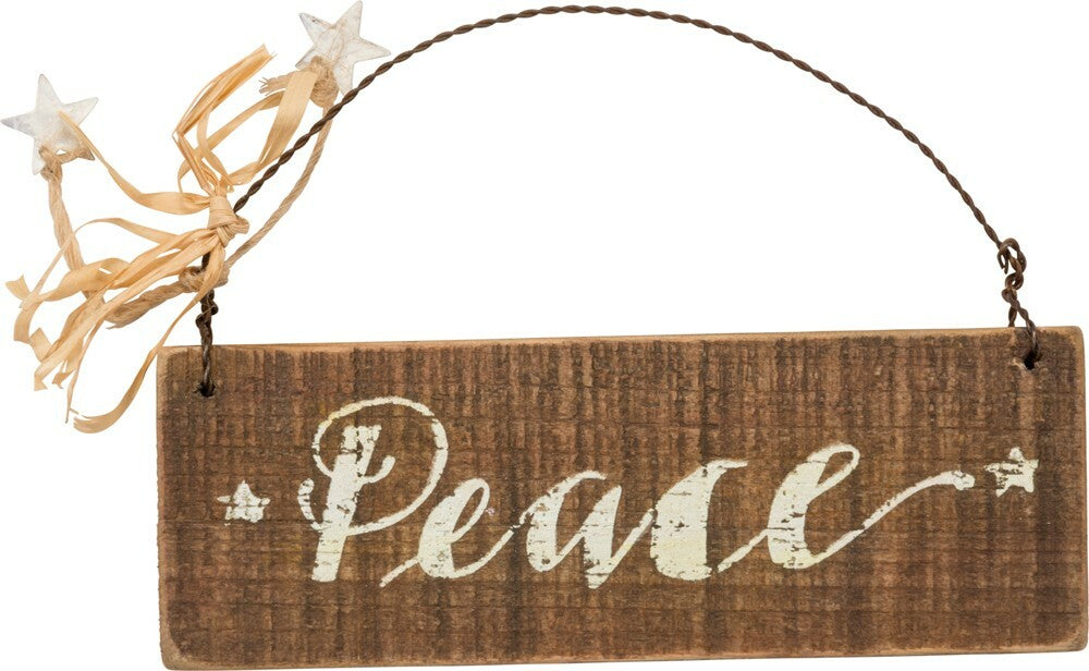PBK Christmas Decor - PEACE Christmas Farm House Ornament
