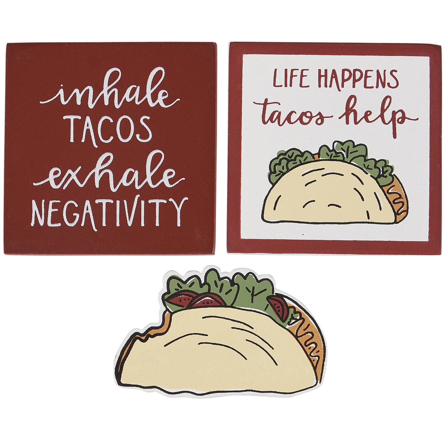 PBK Home Kitchen Decor - Taco Theme Magnet 3pc Set