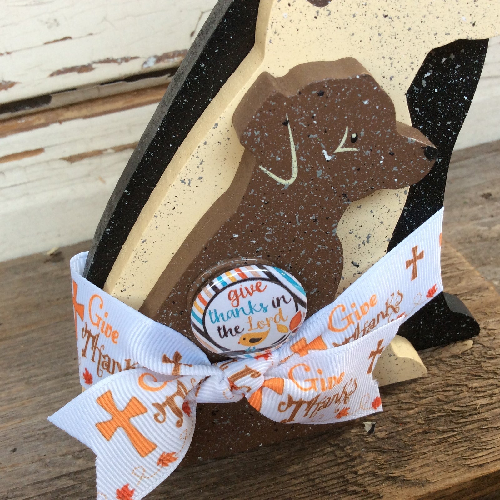 AGD Fall Decor - Give Thanks to the Lord Stacking Dogs Display