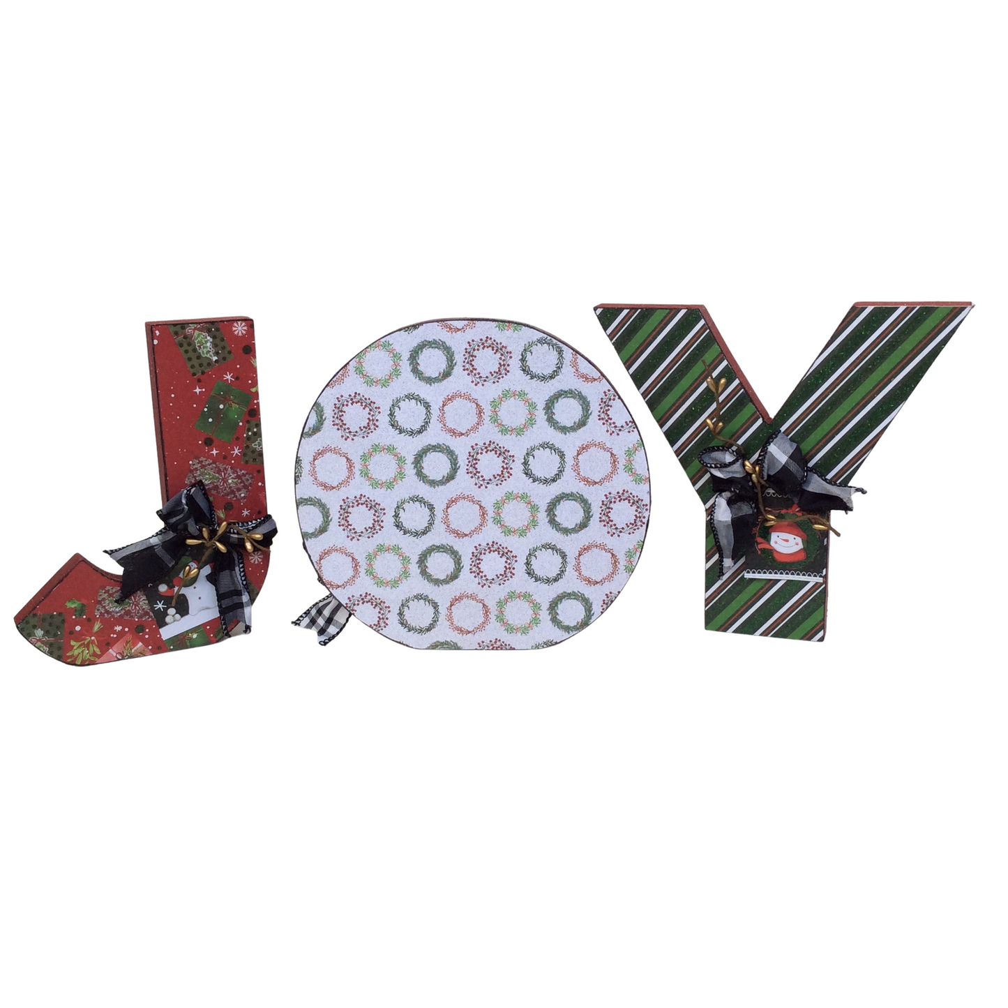 AGD Christmas Decor - Snowman Chunky Joy Letters Tabletop Sign