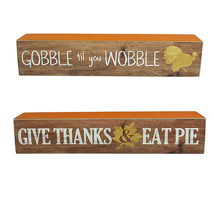 Darice Fall Decor - Thanksgiving Tabletop Mantle Signs (Gobble Wobble)