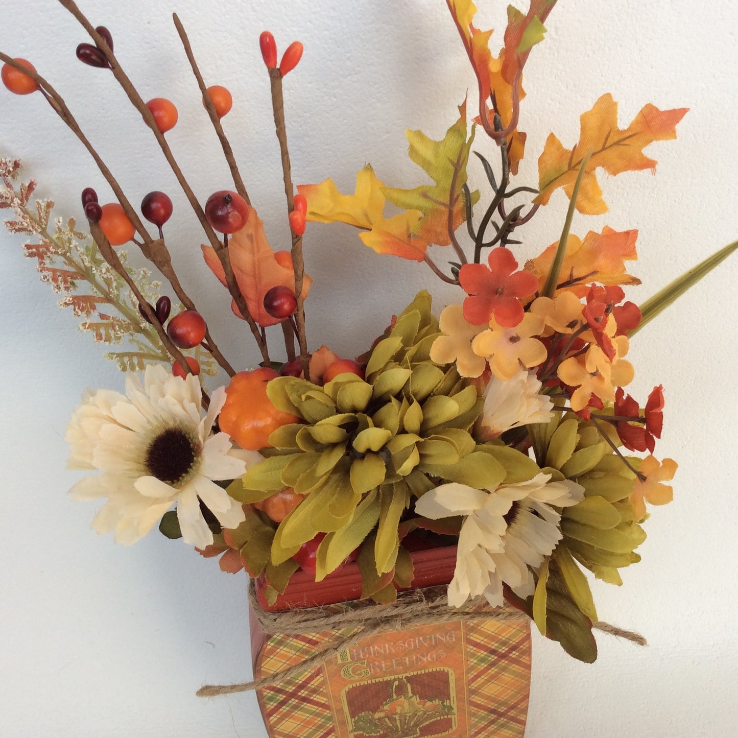 AGD Fall Decor - Thanksgiving Day Greetings Wood Mason Jar Display