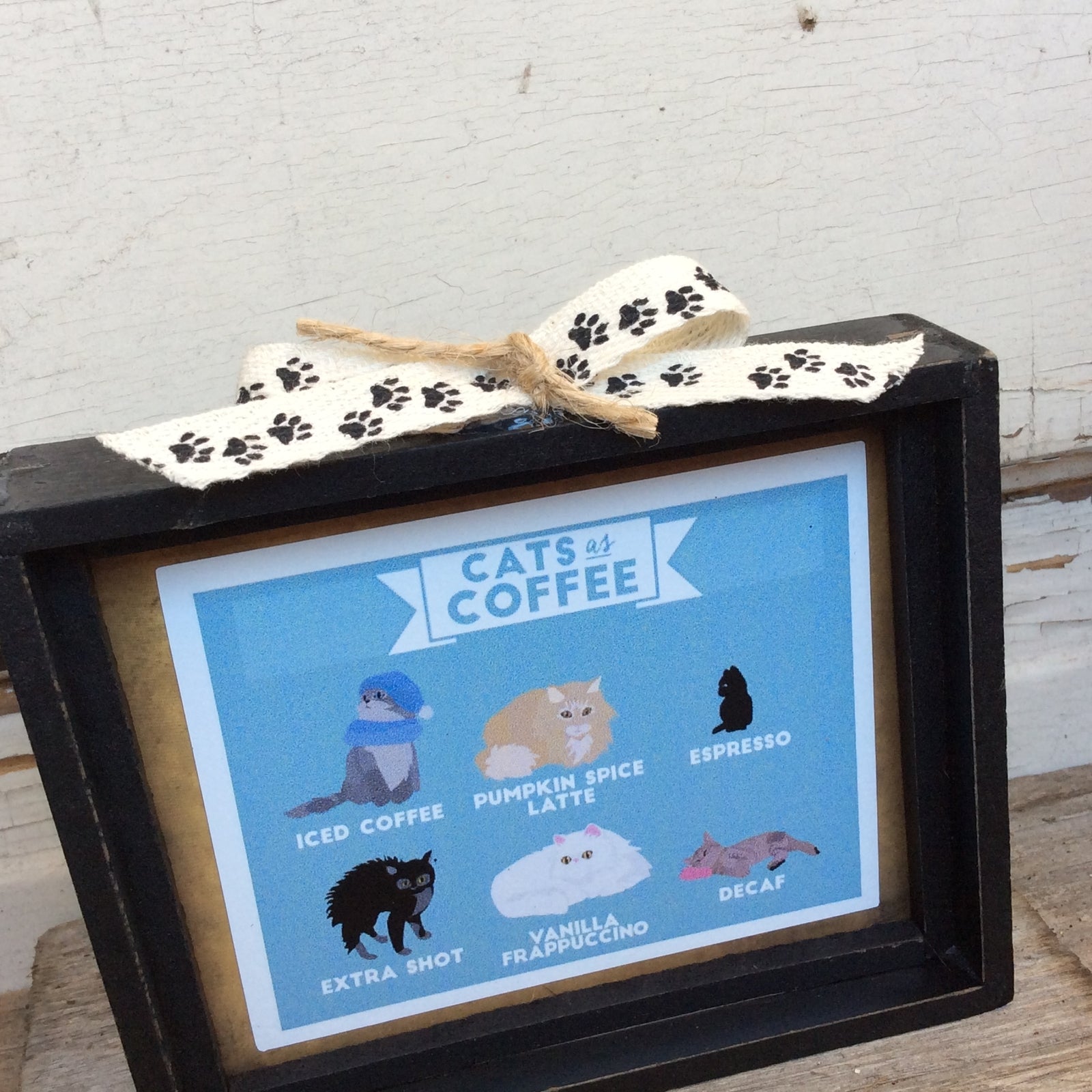 AGD Fall Decor - Cats As Coffee Latte Spice Box Sign