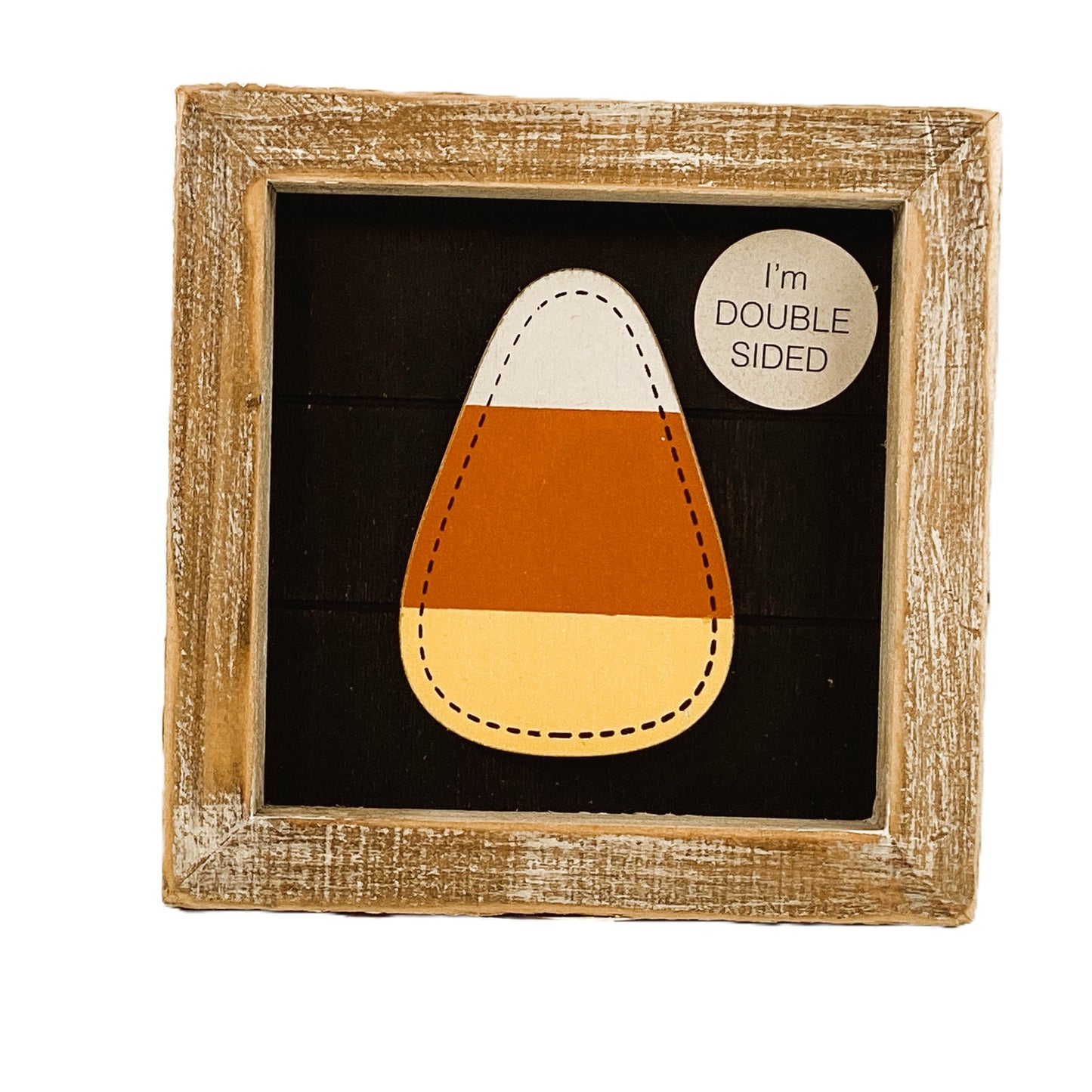 Adams Fall Decor - Farmhouse Reversible Candy Corn Pumpkin Box Sign